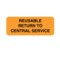 Nevs Reuseable Return to Central Service 7/8" x 2-1/4" Flr Orange w/Black CS-15888 - alternate 1
